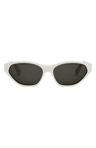 Celine 57mm Cat Eye Sunglasses In White