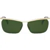 Celine 62mm Oversize Geometric Sunglasses In Green