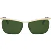 Celine 62mm Oversize Geometric Sunglasses In Shiny Endura Gold/green