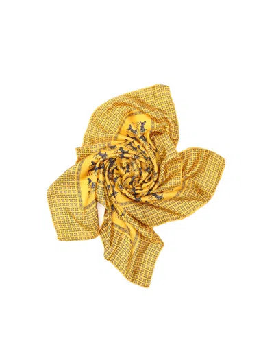 Celine Céline 70 Triomphe Silk Scarf In Yellow