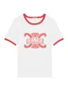Celine Retro Inspired T-shirt Contrast Trim In White