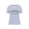 Celine Blue Crewneck Striped Logo T-shirt In White