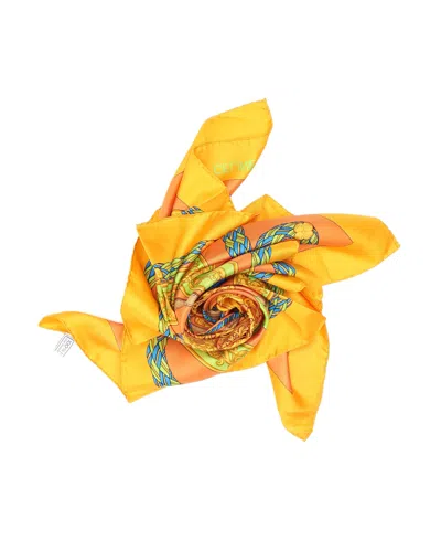 Celine Céline 90 Festival Silk Scarf In Yellow