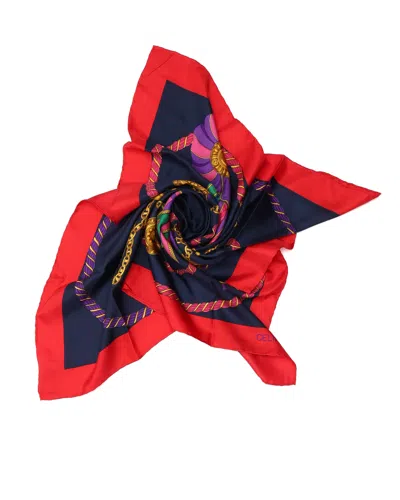 Pre-owned Celine Céline 90 Silk Scarf In Multicolour