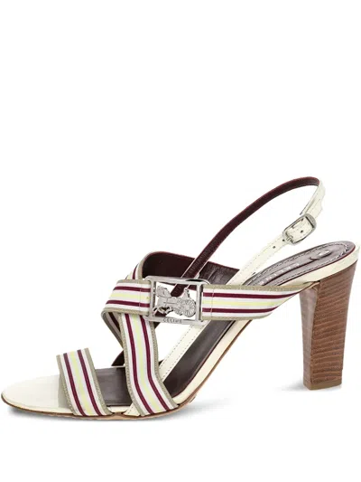 Pre-owned Celine 90mm Stripe-detailed Sandals