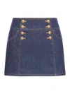 CELINE A-LINE MINI SKIRT IN DENIM WITH RINSED WASH INDIGO WASH