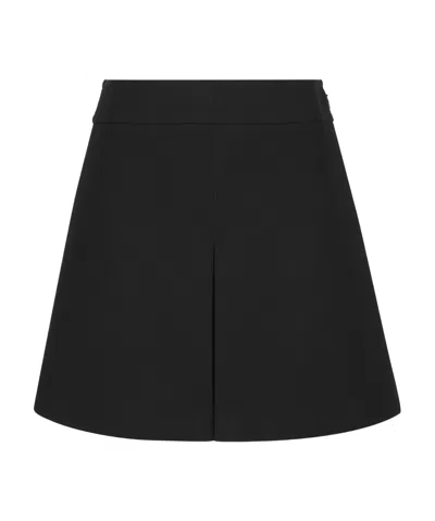 CELINE TRAPEZE MINI SKIRT IN GAUFFERED DOUBLE WOOL