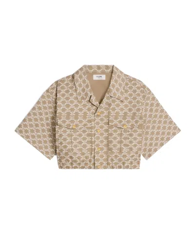 Celine A Short Sleeved Shirt In Nude