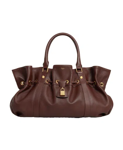 Celine Abbey Double Handbag In Brown