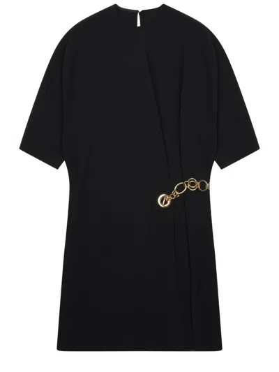 Celine Abito Wrap Con Dettaglio Catena In Black