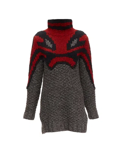 Pre-owned Celine Abstract Sweaterdress In Red/red