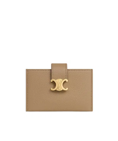 Celine Accordeon Card Bag In Smoky Brown