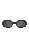 Celine Triomphe Smoke Oval Ladies Sunglasses Cl40292u 01a 54 In Black