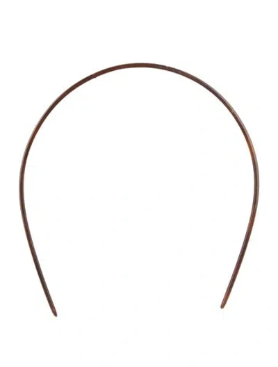 Pre-owned Celine Acetate And Steel Headband In Brown