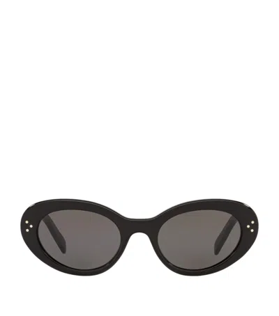 Celine Acetate Cat Eye 3 Dots Sunglasses In Black