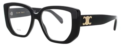 Celine Acetate Square Optical Eyeglasses In 001 - Shiny Black / Demo