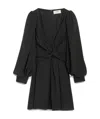 Celine Acetic Acid And Viscose Fiber Knit Dress With Long Sleeves In Black