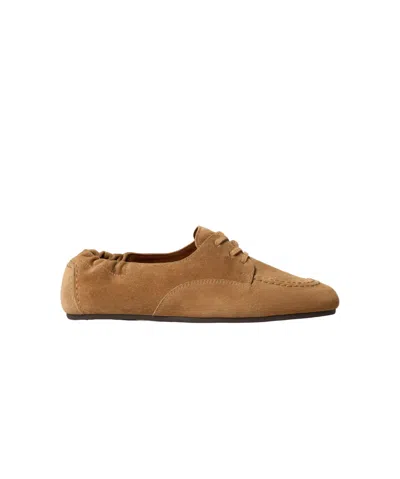 Celine Adam Lace-up Loafer In Suede In Brown