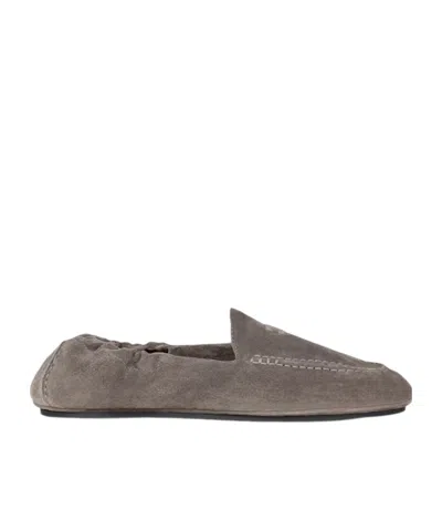 Celine Adam Loafer In Suede Calfskin In Brown