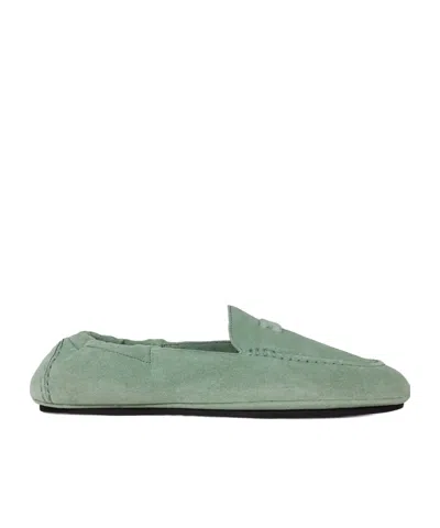 Celine Adam Loafer In Suede Calfskin In Green