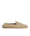 Celine Adam Loafer With Triomphe In Suede Calfskin In Neutral