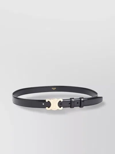 Celine Adjustable Fit Leather Belt In Black