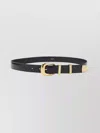 Celine Adjustable Medium Width Belt With Gold Buckle In Black