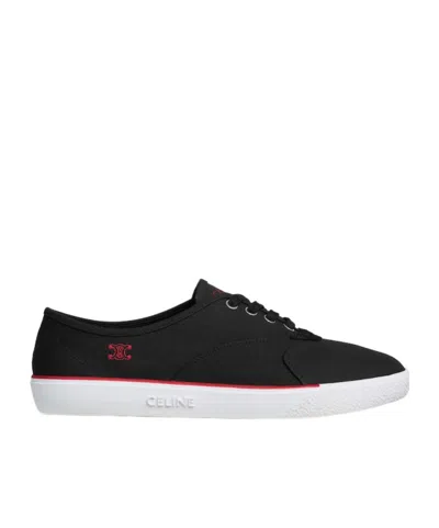 Celine Alan Sneaker In Canvas And Suede Calfskin In Black