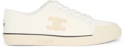 Celine Alan Sneakers With Triomphe In Canvas In White