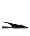 Celine Triomphe Slack-heeled Flat Sandals In Black