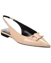 Celine Alma Triomphe Leather Slingback Flat In White