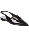 Celine Alma Triomphe Patent Slingback Flat In Black