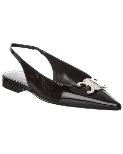 Celine Triomphe Slack-heeled Flat Sandals In Black