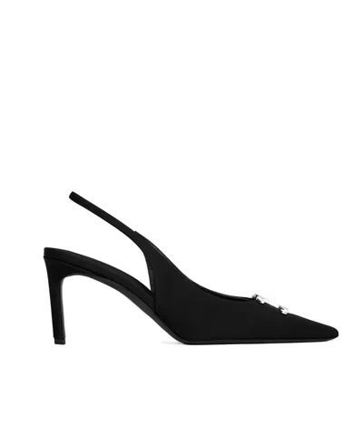 CELINE ALMA TRIOMPHE SATIN HALLOW-HEELED SANDALS