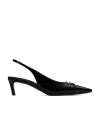 Celine Alma Triomphe Slingback In Glossy Calfskin In Black