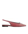 Celine Alma Triomphe Velvet Flat Pumps In Pink