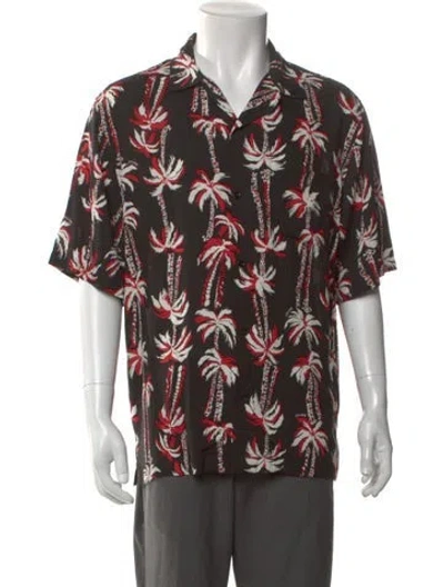 Pre-owned Celine Aloha Printed Shirt In Black