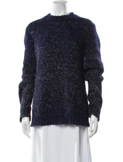 Pre-owned Celine Alpaca Crew Neck Sweater In Blue