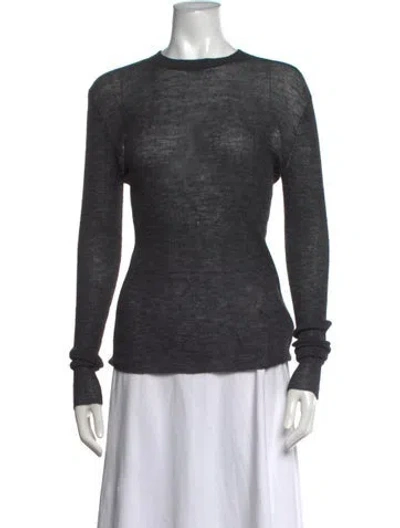 Pre-owned Celine Alpaca Crew Neck Sweater In Grey