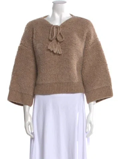 Pre-owned Celine Alpaca Crew Neck Sweater In Neutral