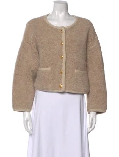 Pre-owned Celine Alpaca Crew Neck Sweater In Neutral