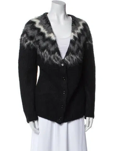 Pre-owned Celine Alpaca Graphic Print Sweater In Black