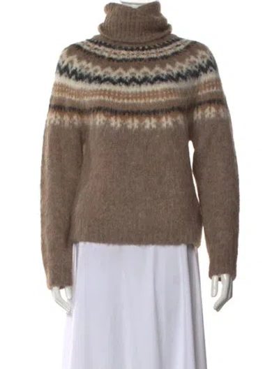 Pre-owned Celine Alpaca Patterned Sweater In Neutrals