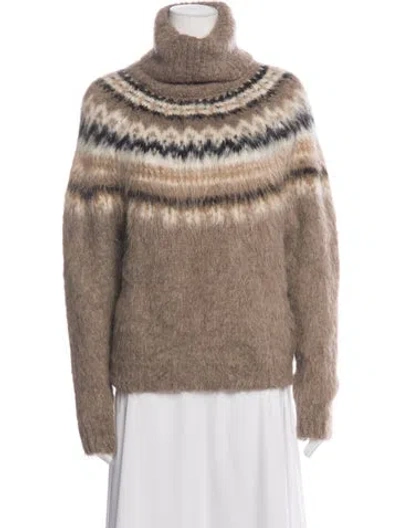Pre-owned Celine Alpaca Patterned Sweater In Neutrals