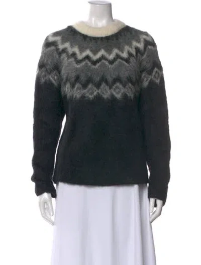 Pre-owned Celine Alpaca Printed Pullover In Black