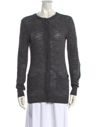 Pre-owned Celine Alpaca Scoop Neck Sweater In Gray