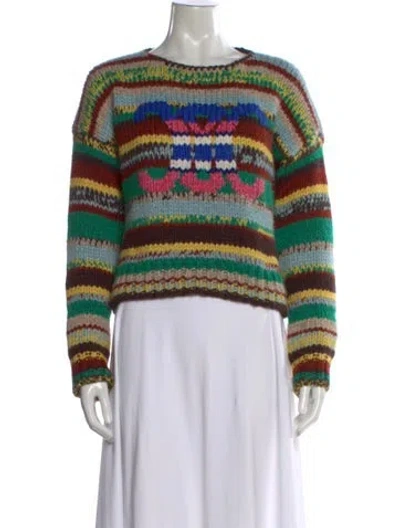 Pre-owned Celine Alpaca Striped Sweater In Multi