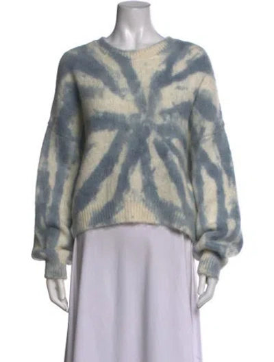 Pre-owned Celine Alpaca Tie-dye Print Sweater In Blue