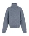 Celine Alpaca Turtleneck Sweater In Gray