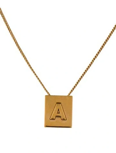Pre-owned Celine Alphabet "a" Pendant Necklace, 16", 16" In Multi